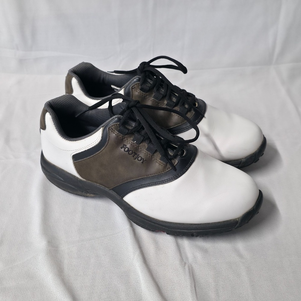 FootJoy Green Joys 45516 Men's‎ White & Brown Golf Shoes Size 10M